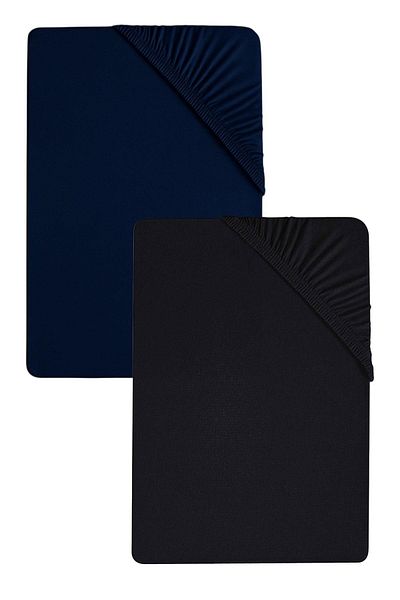 COTENCONCEPT 2 Pieces Plain Cotton Single 80 X 200 X 30 cm Elastic Combed Bed Sheet