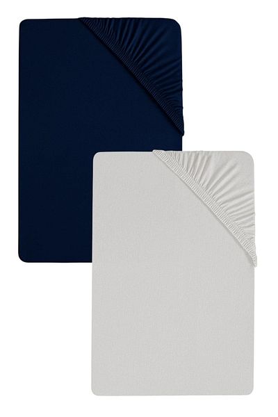 COTENCONCEPT 2 Pieces Plain Cotton Single 80 X 200 X 30 cm Elastic Combed Bed Sheet