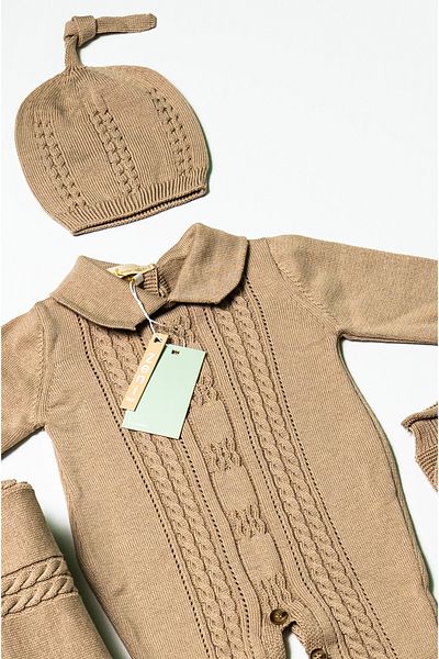 ZENİ BABY Newborn 5-Piece Knitted Knitwear Jumpsuit Set