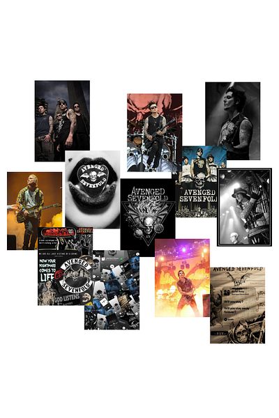 Ororabutik Σετ ταπετσαρίας Avenged Sevenfold Rock Αφίσα Α5 12 τμχ