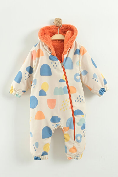 Babykokko Desenli Erkek Bebek Kışlık Fermuarlı Su İticili Astronot Tulum