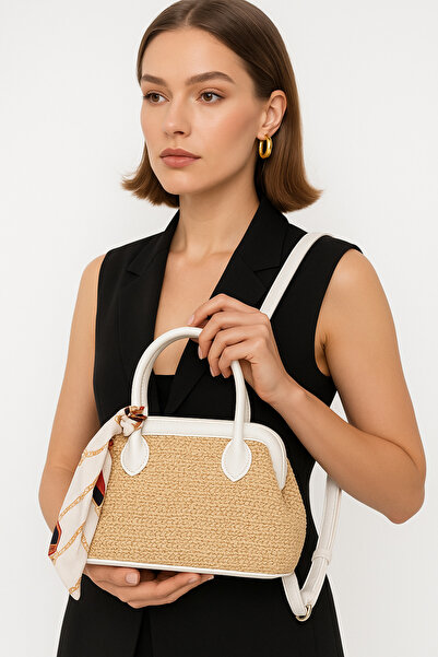 Satuna В'язана сумка з плетеним візерунком – з деталями у вигляді хустки, вит...