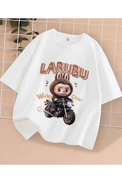 Touz Moda Tricou oversize unisex cu design Labubu Kids