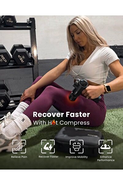 RENPHO Thermacool Massage Gun Deep Tissue with Heat and Cold Head, Handheld Muscle Massager with Car