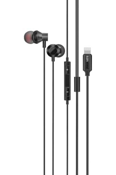 Promate Earphones with Lightning Connector, Ergonomic In-Ear Apple MFi Certified Earphones with Micr