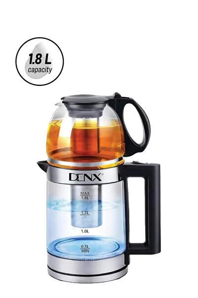 Denx Double Pot Electric Kettle With Removable Tea Filter, Capacity 1.8l Kettle & 1.0l Tea Pot