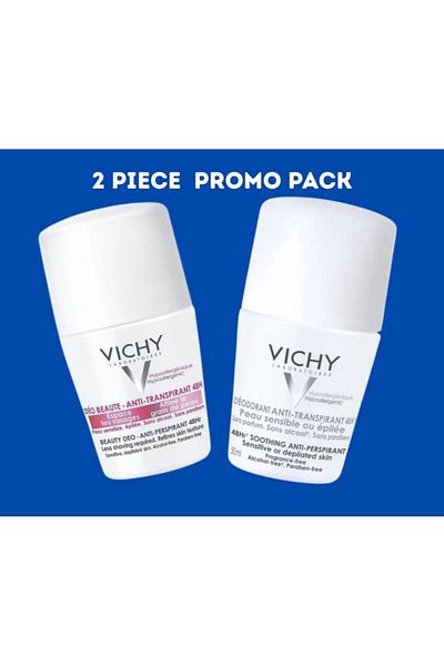 Vichy ✨ Vichy Deodorant Roll-On Sensitive Anti-Transpirant 48H – Twin Pack (2 x 50ml)