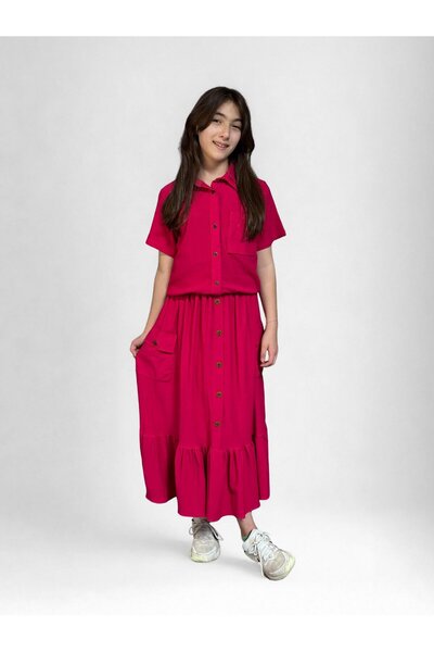Giyinse Girl's Skirt Set Red