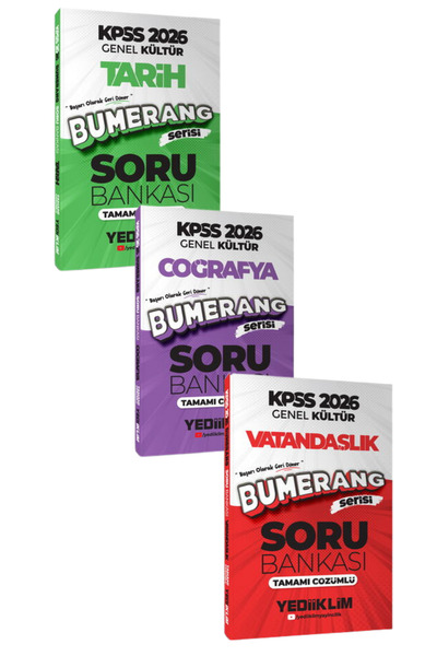 Yediiklim Yayınları 2026 KPSS Genel Kültür Bumerang Tarih+Coğrafya+Vatandaşlı...