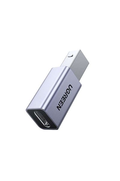 Ugreen Adaptor UGREEN US382, USB-B mascul la USB-C mamă, Gri