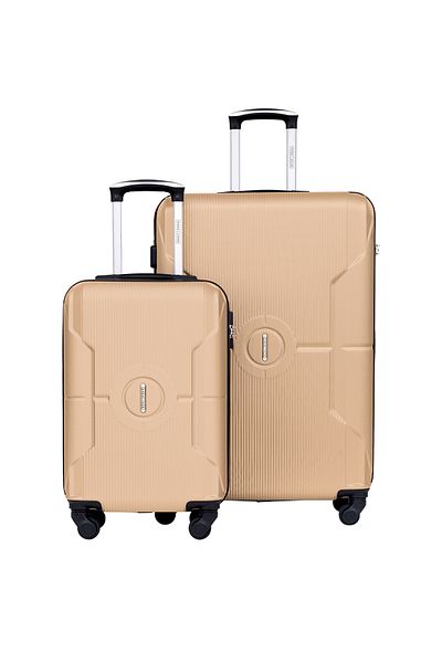 PARAJOHN Sparkle ABS Hardside Spinner Checked In Large Luggage Trolley 28 Inch GOLD