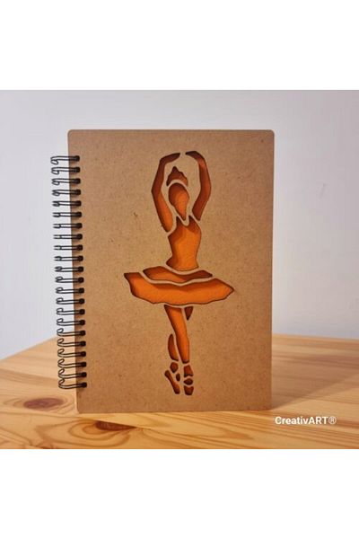 CreativArt A5 diary with wooden covers – "Ballerina" model