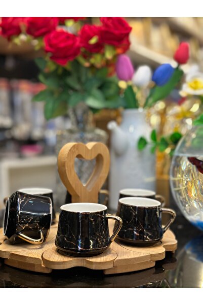 shop Bambu stantlı porselen 6 lı kahve fincan takımı