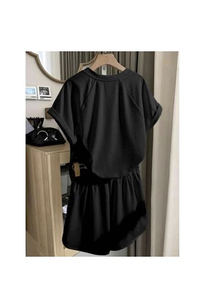 Monaco Tekstil Casual teddy bear print short sleeve round neck t-shirt and shorts