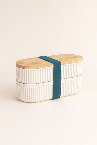 Mirilliahome Double Bamboo Lid Storage Container – Portable Food Container Set