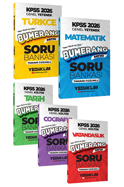 Yediiklim Yayınları 2026 KPSS GY-GK Bumerang Türkçe+Matematik+Tarih+Coğrafya+...