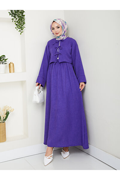 AVK MODA Γυναικείο Σετ Κιμονό από λινό με τρεις δεσμές