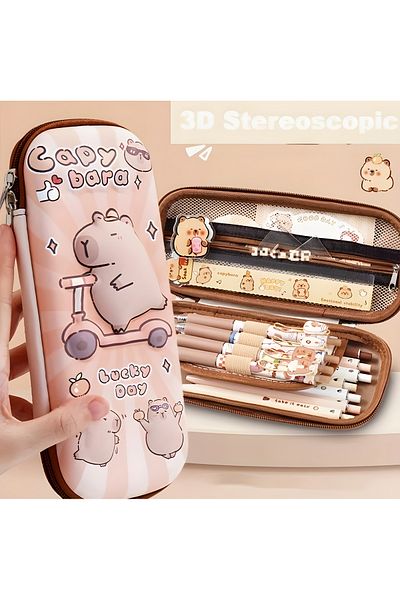 kardelen kırtasiye Capybara Multifunctional Durable Pencil Case Large Capacity Pen Holder Capybara (Only Pen Holder)
