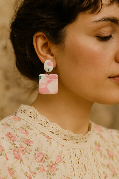 Lu Atelier Nihal Handmade Design Earrings |   Polymer Clay Floral Vintage Ear...