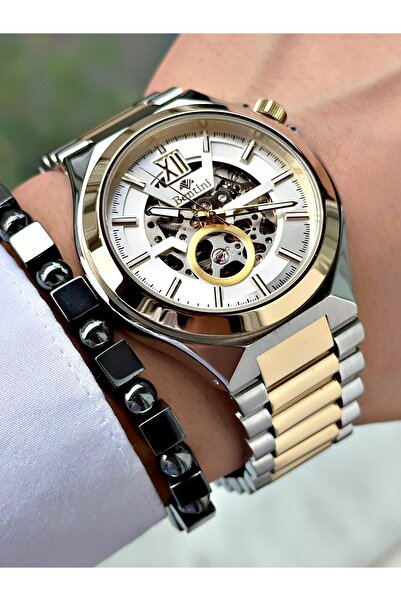 Bentini Men's Wrist Watch - Automatic Mechanism, Calendar, Steel Case & Band, Waterproof, 2 Year Warranty