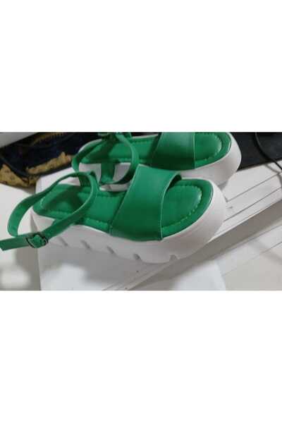 bescobel Kadın Kerly Yüksek Taban Bilekten Bağlama Sandalet