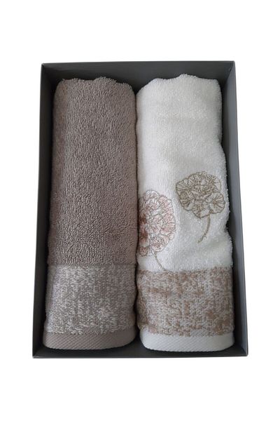 Özdilek Phlox Bamboo 2-Piece Towel 50X90Cm - Beige Cream