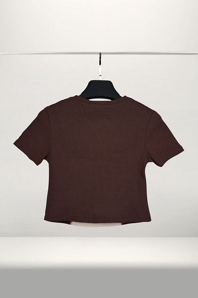 Mood Lab Crop Slogan Printed Piece Camisole Karyoka Detailed T-Shirt