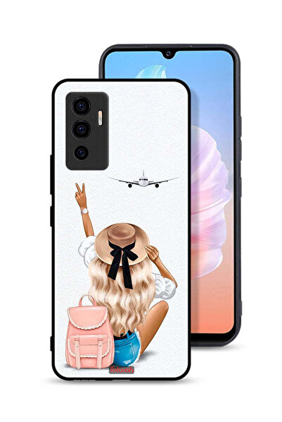 Tolwak غطاء حماية فيفو V23e بتصميم فتاة تحب السفر