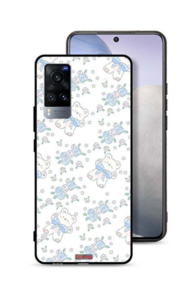 Tolwak غطاء حماية لهاتف Vivo X60t برسومات دب تيدي لطيف وزهور