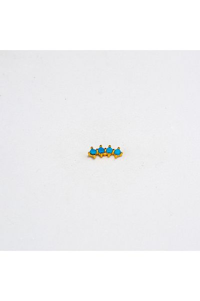 Piercing by Sever Turquoise Blue Stone Model Steel Piercing… Gold/Gold Color (Tragus Helix Conch Flat)