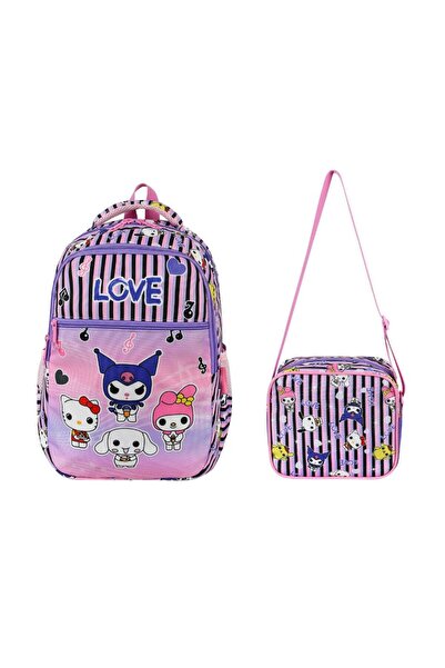 Baginn Geanta Scoala Primara Kuromi Set 2 40*30 Cm Cutie de pranz Rucsac Orto...