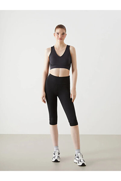 LC Waikiki Black Women's Sports Leggings with Elastic Waist
