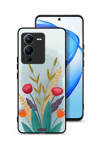 Tolwak غطاء حماية لهاتف Vivo V25 Pro 5G برسومات نباتية