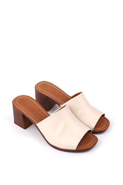 Papuçsepeti Shoe Basket 1701 Women's 7 cm Square Heel Comfortable Sole Women's Slippers