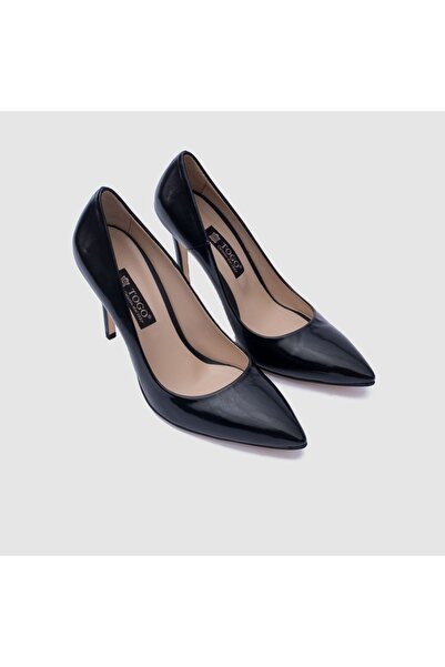 TOGO Siyah Rugan Hakiki Deri Kadın Stiletto [051092]