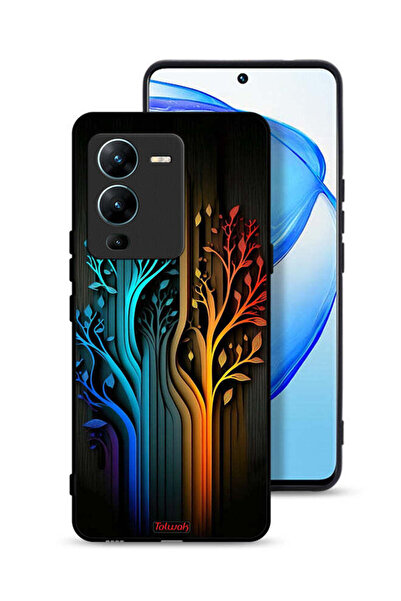Tolwak Vivo V25 Pro 5G Protective Case Cover Tree Leaves Art