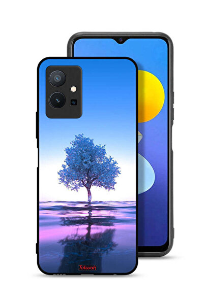 Tolwak غطاء حماية لهاتف Vivo Y75 5G بتصميم شجرة نيون وانعكاس مائي فني رقمي