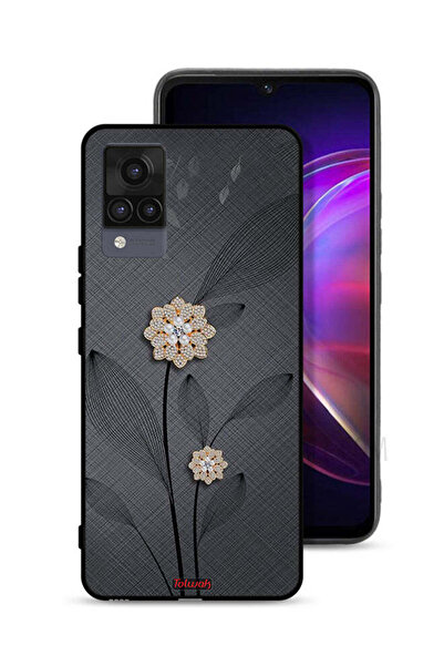 Tolwak Vivo V21 Protective Case Cover Diamond Flowers Art