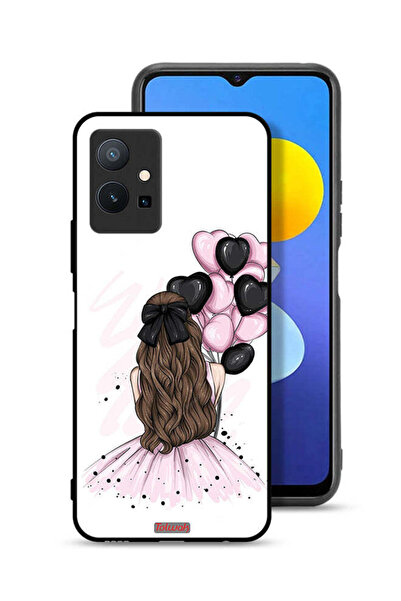 Tolwak غطاء حماية لهاتف Vivo Y75 5G يحمل رسمة فتاة تحمل بالونات