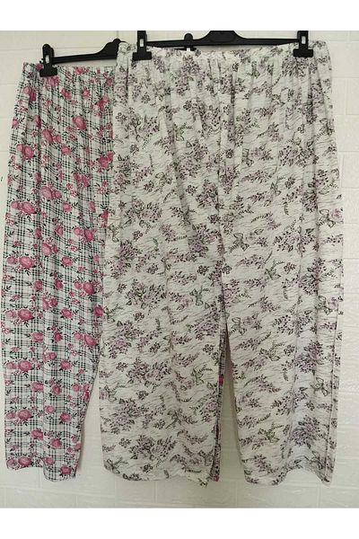 anne moda ankara Oversize, Full Summer, 100% Cotton, Pack of 2, Long, Pajama Bottom