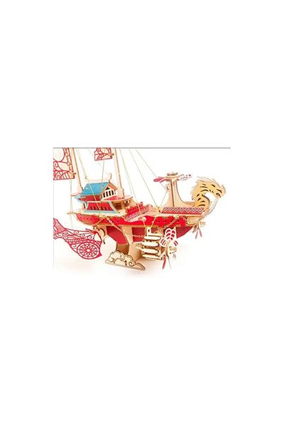 Robotime 3D Puzzle, Mirror Flower Edge Ship, HC, wood, 79 pieces
