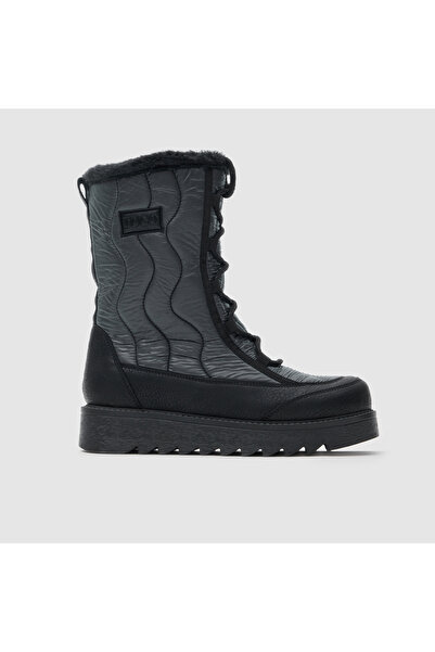 TOGO Siyah - Lacivert Paraşüt Kumaş Suya Dayanıklı İçi Kürklü Kadın Kar Botu ...