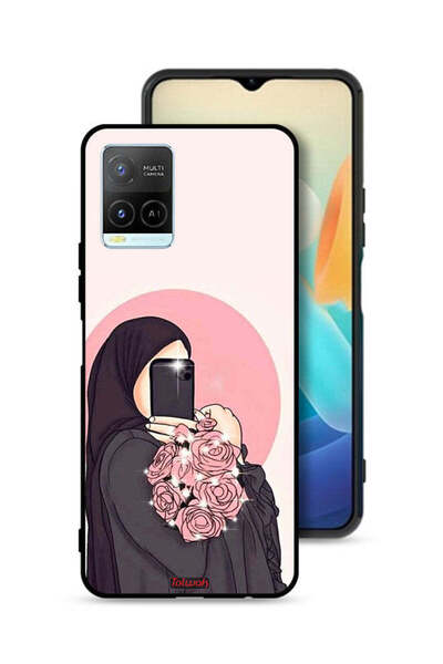 Tolwak غطاء حماية لهاتف Vivo Y33s 4G بتصميم فن التقاط صور سيلفي مع حمل الزهور