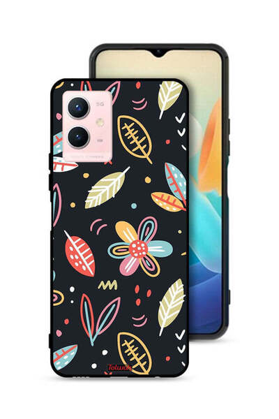 Tolwak Vivo Y33s 5G Protective Case Cover Flowers And Leaves Abstract Art