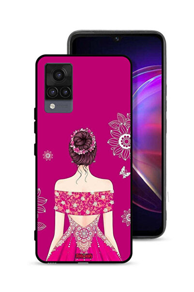 Tolwak Vivo V21 Protective Case Cover Girl And Flowers Art