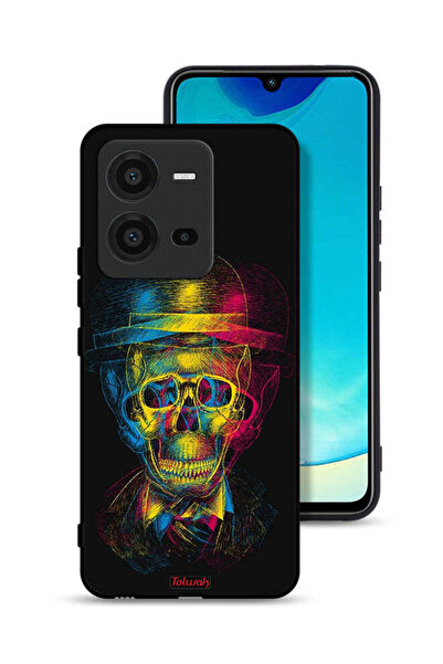 Tolwak غطاء حماية لهاتف Vivo V25 5G بتصميم جمجمة وقبعة ملونة وفن خيالي