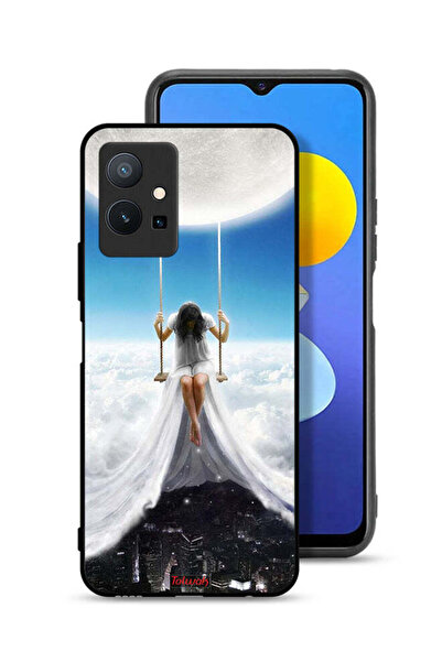 Tolwak Vivo T1 5G Protective Case Cover Moon Clouds Town Art