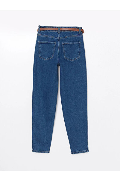 LC Waikiki Γυναικείο τζιν παντελόνι Mom Fit με ζώνη μέσης