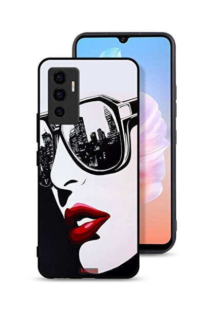 Tolwak غطاء حماية Vivo V23e بتصميم وجه فتاة وفن تجريدي