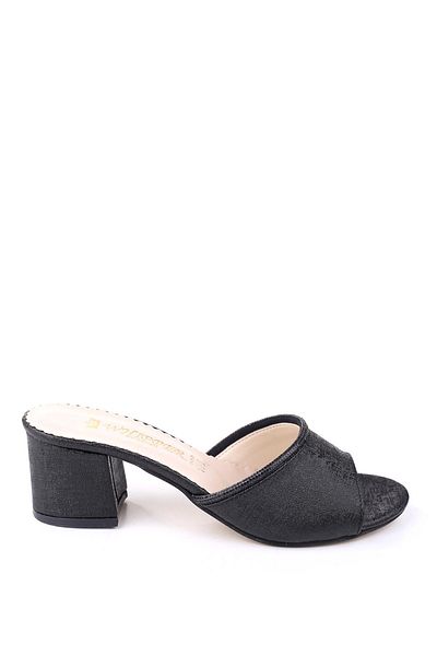 Papuçsepeti Shoe Basket 4854 Women's Stone Square Heel Comfortable Sole Dowry Slippers